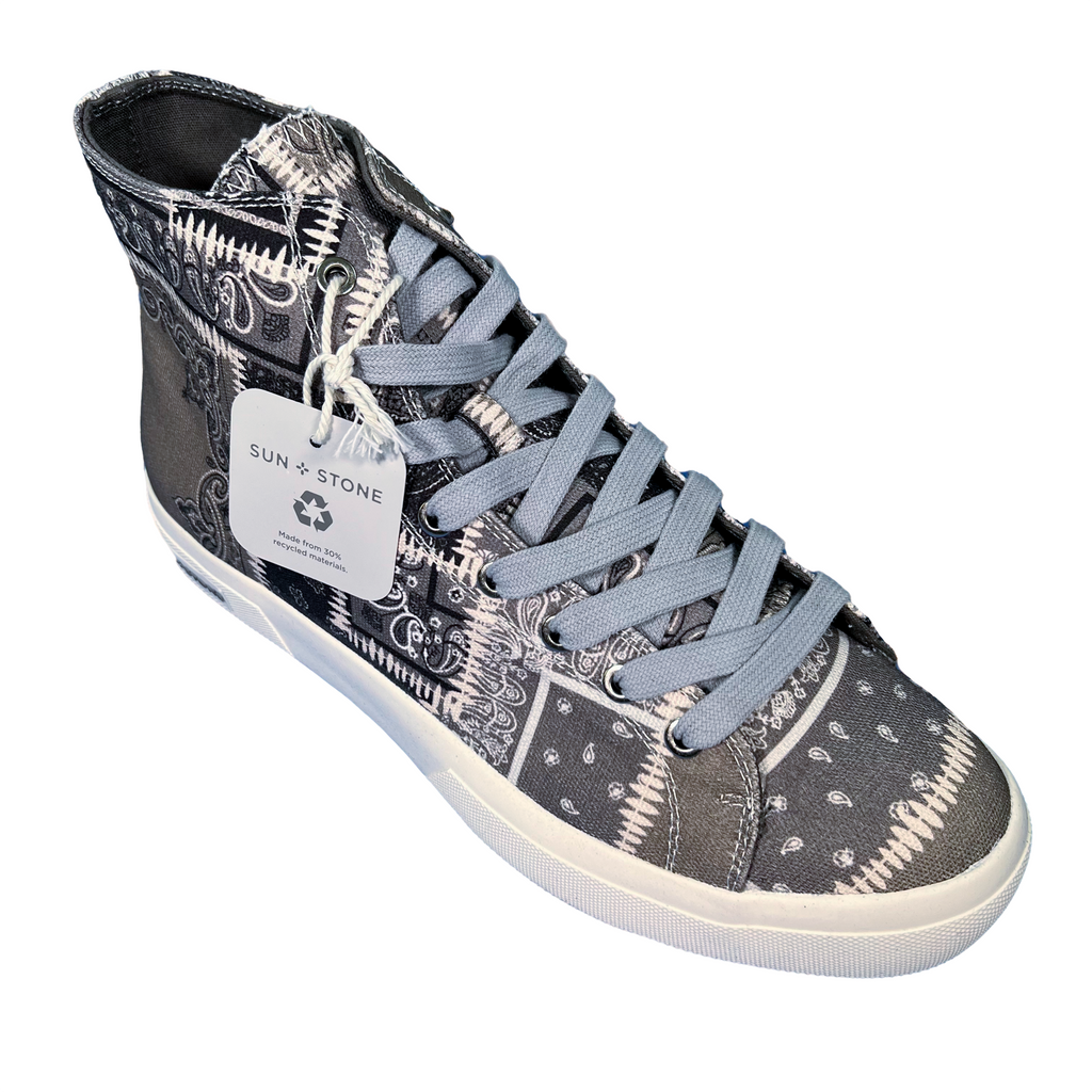 SUN STONE Men Shoe Colorblock Patchwork Cushioned Sneakers MESA Grey