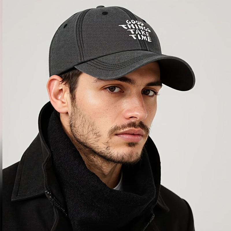Baseballkappe „Vintage Letters“ – Bestickte Unisex Cap, Verstellbar