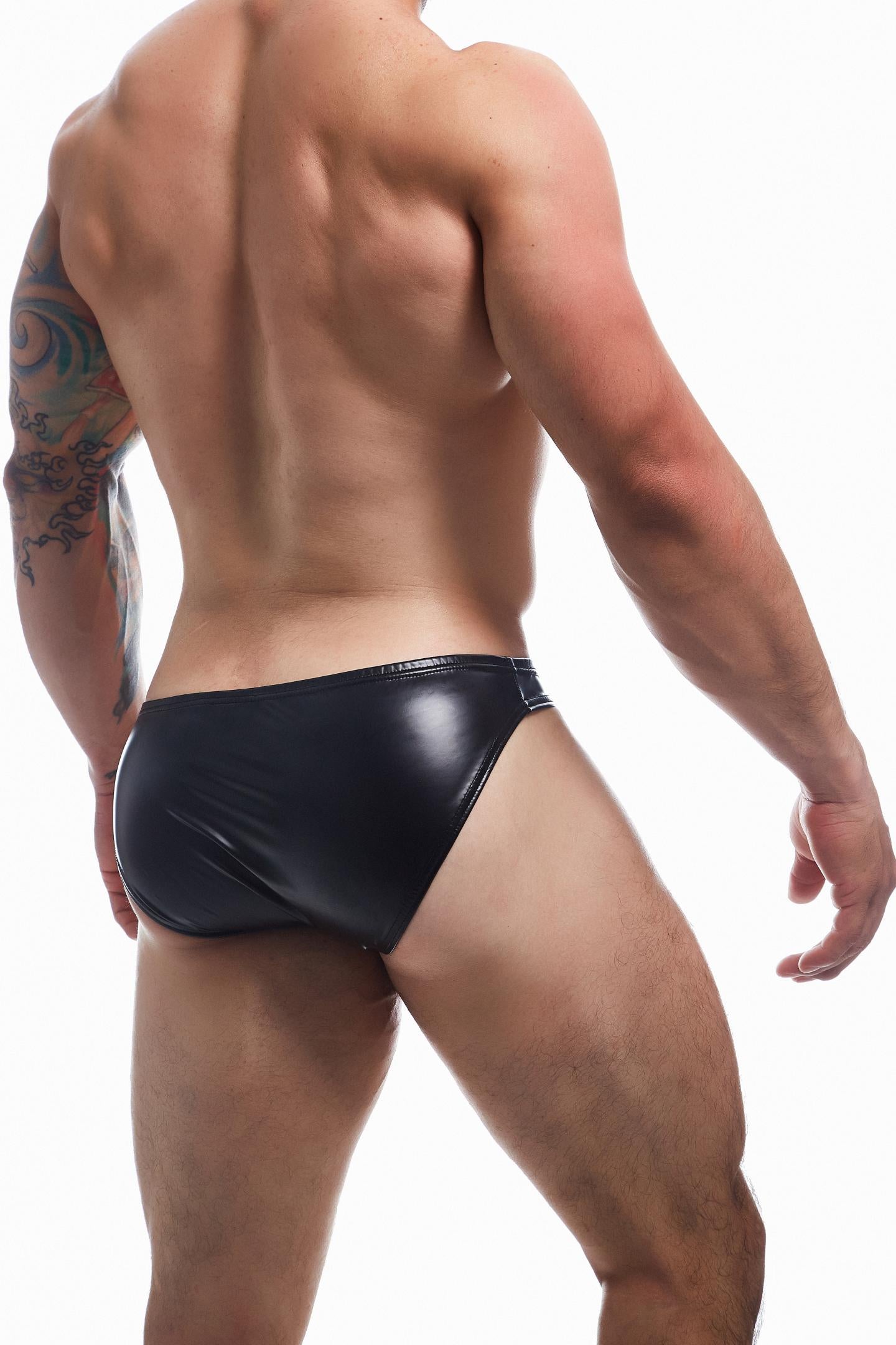 black wetlook bikini briefs BL4CK04 - XL