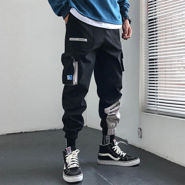 Streetwear Hip Hop Joggers Men Korean Style Harem Pants Men Casual Cargo Pants Fashion Black Men Trousers