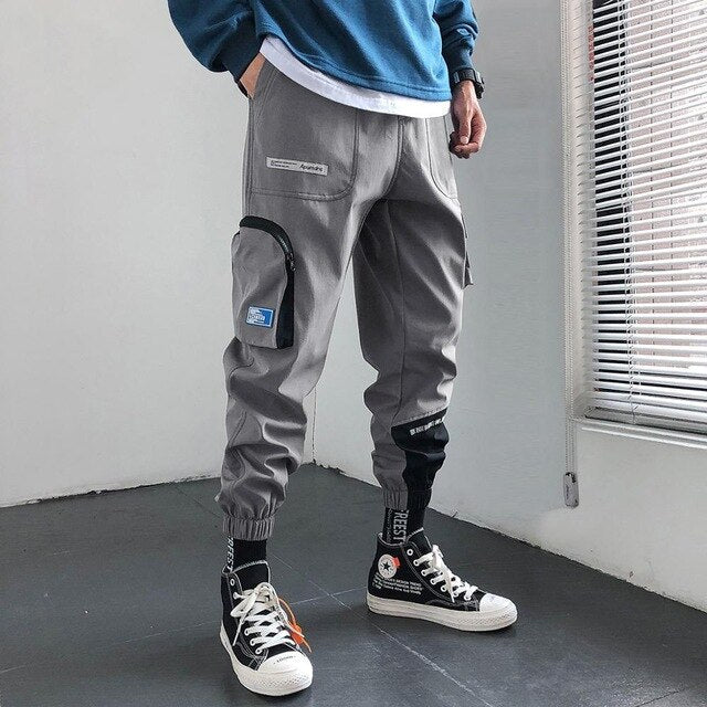 Streetwear Hip Hop Joggers Men Korean Style Harem Pants Men Casual Cargo Pants Fashion Black Men Trousers