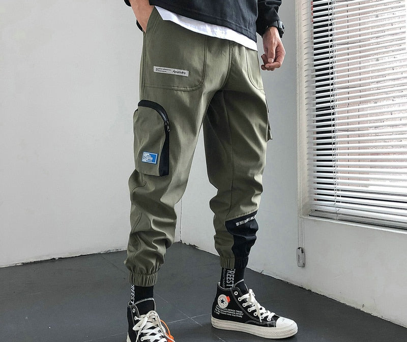 Streetwear Hip Hop Joggers Men Korean Style Harem Pants Men Casual Cargo Pants Fashion Black Men Trousers