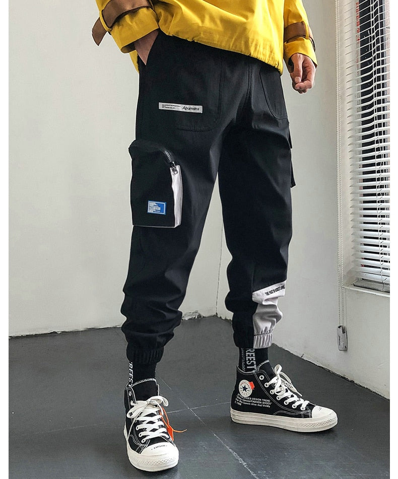 Streetwear Hip Hop Joggers Men Korean Style Harem Pants Men Casual Cargo Pants Fashion Black Men Trousers