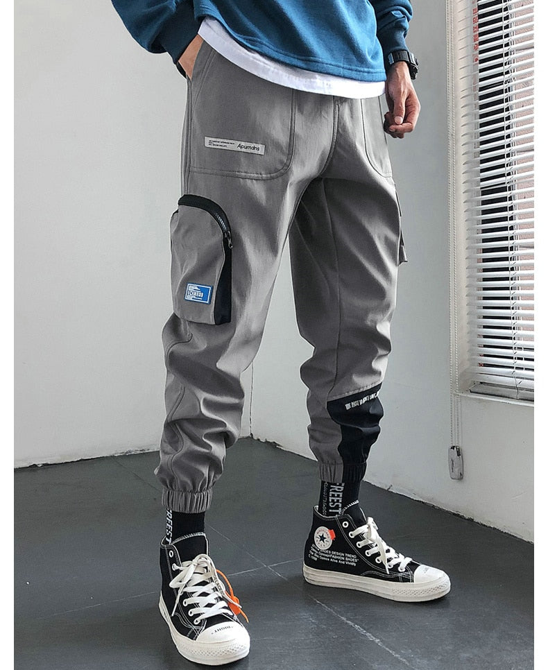 Streetwear Hip Hop Joggers Men Korean Style Harem Pants Men Casual Cargo Pants Fashion Black Men Trousers
